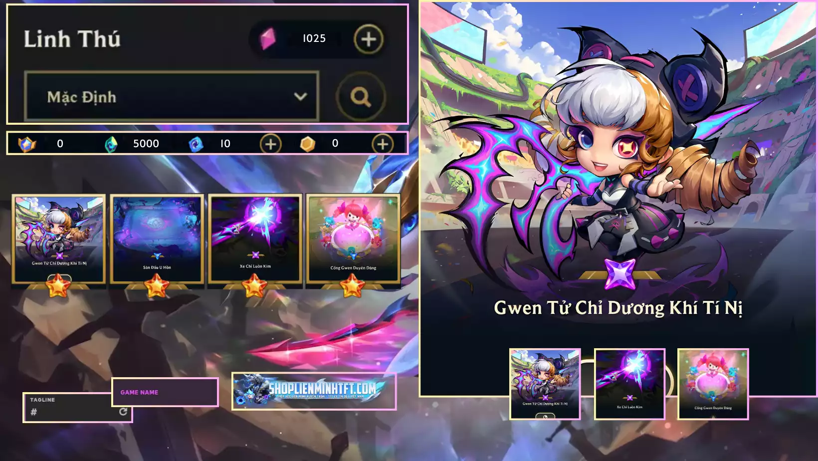 COMBO GWEN TỬ CHỈ DƯƠNG KHÍ  + CHƯỞNG CỔNG